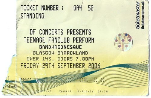 Teenage fanclub ticket - fanclub, 2006