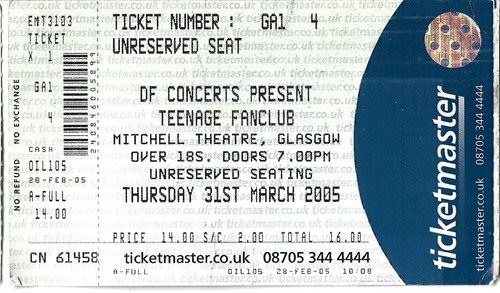 Teenage fanclub ticket 2005 - teenage,